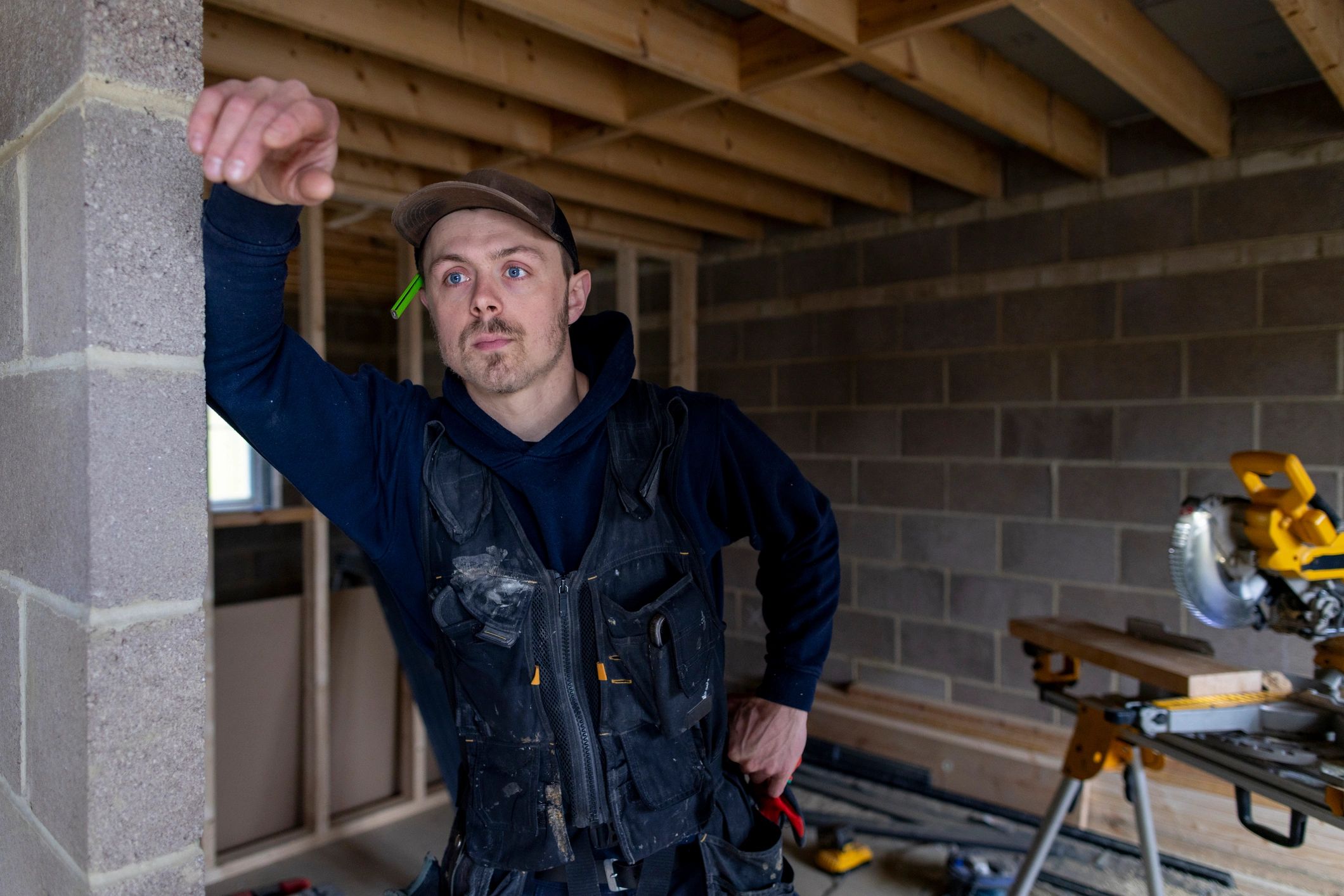 Professional technician on site for home service